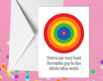 Sei il mio gay preferito in assoluto al mondo - Biglietto LGBTQ A5 - Divertenti biglietti umoristici per adulti di Offensive Occasions