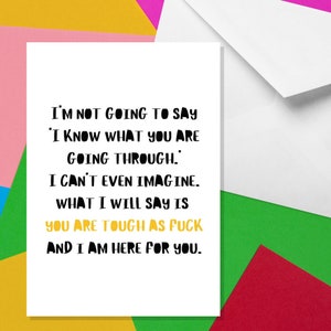Tu es dur à cuire et je suis là pour toi - A5 carte Je pense à toi - Carte pensée drôle à toi - Carte d'encouragement - Carte de soutien