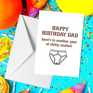 Auf ein weiteres Jahr der beschissenen Unterwäsche - A5 Dad Karte - Lustige Dad Karte - Karte für Dad - Lustige Karte für Dad - Dad Birthday - Rude Dad Karte