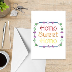 Homo Sweet Homo - A5 nieuwe thuiskaart - grappige volwassen humorkaarten door aanvallende gelegenheden