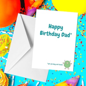 Je chagrijnige oude fucker - A5 papa kaart - grappige papa kaart - kaart voor papa - grappige kaart voor papa - papa verjaardag - onbeleefd papa kaart - papa verjaardagskaart