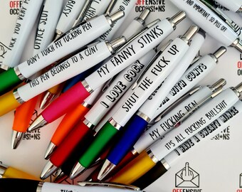 Profanity Pen in GIFT BAG - 62 Options - Joke Gift - Office Gift - Funny Gift - Rude Gift - Adult Gift - Swear Gift - NSFW - Swearing Pen