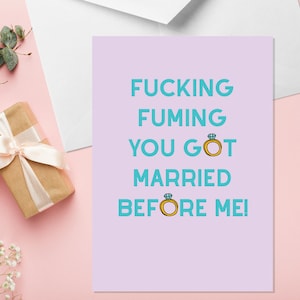 Fumegante - Cartão de casamento A5 - Cartão de casamento rude - Cartão de casamento engraçado - Cartão de casamento com palavrões - Cartão de casamento com humor adulto - Casamento