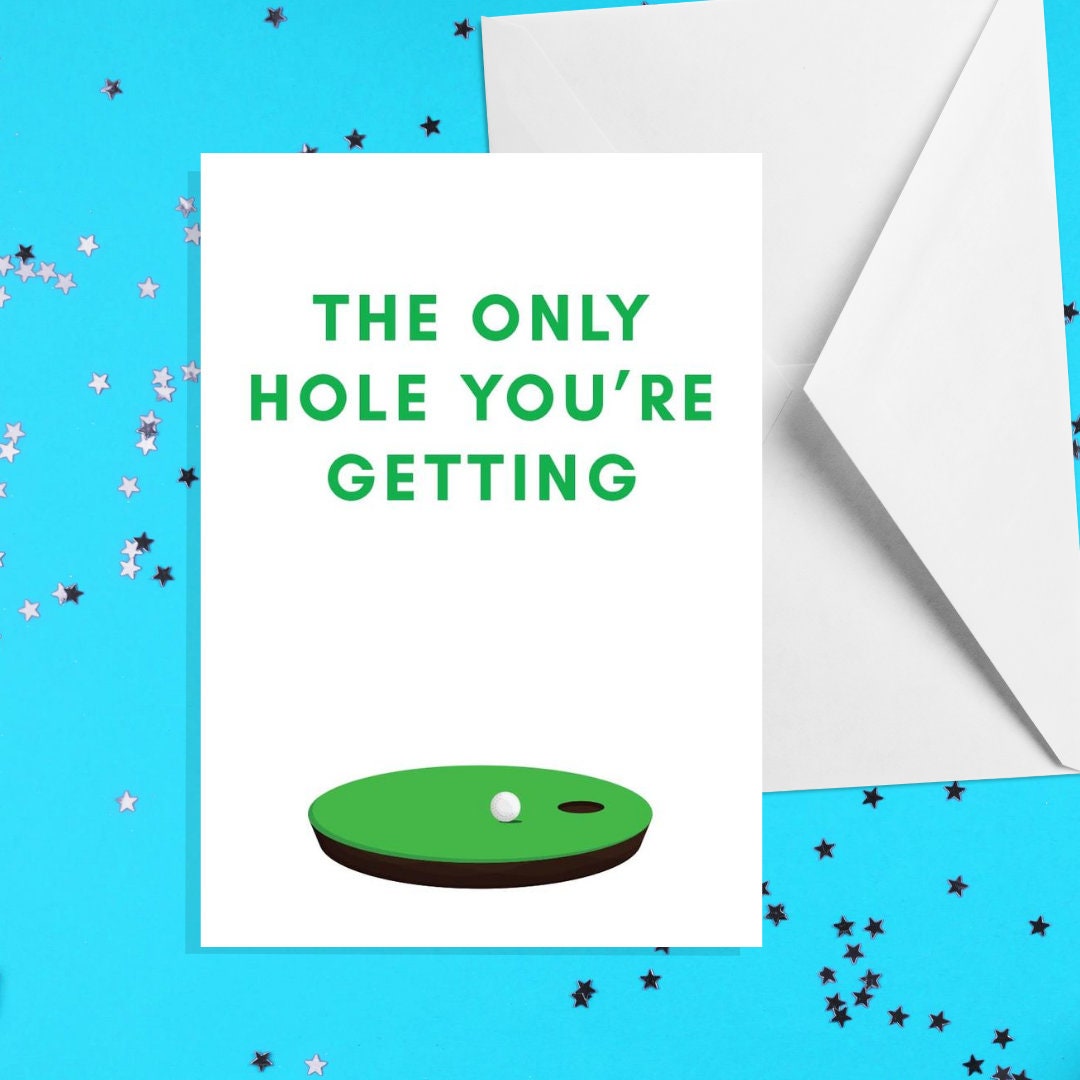 Golf Card Rude The Only Hole You’re Getting - A5 Golf Card - Funny Birthday Card ...