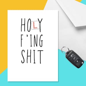 HoLy F'ing Shit - Carta per l'esame di guida A5 - Carta per l'esame di guida maleducato - Carta per l'esame di guida divertente - Carta per l'esame di guida - Carta per il nuovo conducente