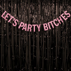 Let's Party Bitches Party Banner PINK OR GOLD - Party Banner - Decoración de fiesta - Banner colgante - Despedida de soltera - Despedida de soltera