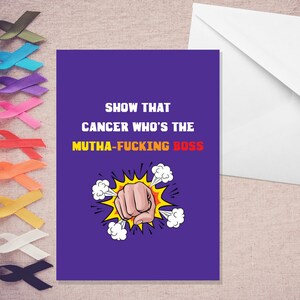 Wie is de Mutha-Fucking Boss - A5 Cancer Card - Cancer Card - Cancer Support Card - 10% winst gedoneerd aan Macmillan Cancer Support