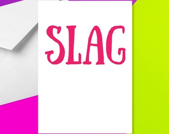 SLAG - A5 Gratulationskort - Slagkort - Oförskämt Kort - Roligt Kort - Styggt Kort - Oförskämt Alla hjärtans dag-kort - Roligt Alla hjärtans dag-kort - Slag