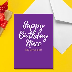 Gelukkige verjaardag nichtje You Little Shit - A5 nichtje verjaardagskaart - grappige volwassen humor kaarten door offensieve gelegenheden
