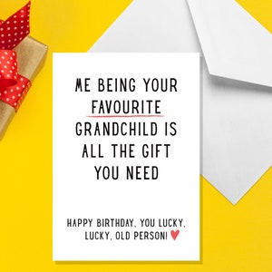 Tu nieto favorito - Tarjeta de cumpleaños para abuelos A5 - Tarjetas divertidas de humor para adultos de Offensive Times