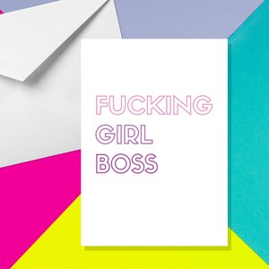 Fucking Girl Boss - A5 Card - Funny Adult Humor Cards door aanvallende gelegenheden