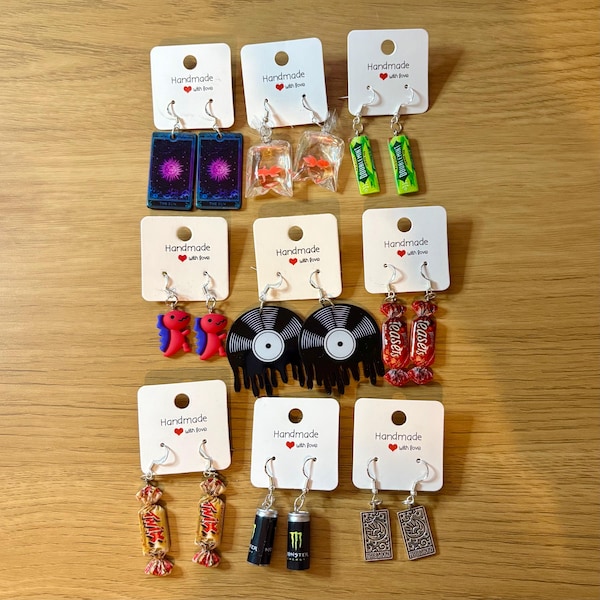 Pendientes novedosos con bolsa misteriosa - Lucky Dip hechos a mano