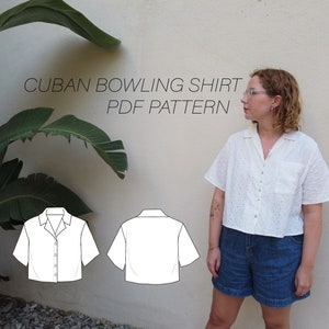 Bowling Shirt Sewing Pattern PDF Sizes XS / S / M / L / XL