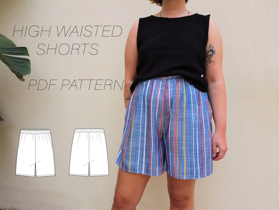 High Waisted Shorts Sewing Pattern PDF Sizes Unisex XS / S / M | Etsy