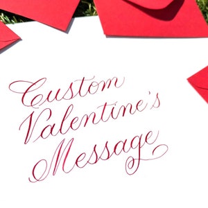 Lettre, note ou carte manuscrite personnalisée de la Saint-Valentin en calligraphie. Calligraphie personnalisée pour la Saint-Valentin. Cadeau pour lui ou elle. Lettre d'amour