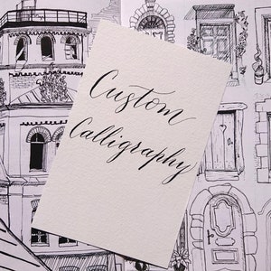 Carte de calligraphie faite main 4 x 6 po - Cadeau de Noël, cartes de Noël, carte manuscrite personnalisée, devis personnalisé, bas de Noël