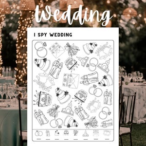 Printable I Spy Wedding Activity and Coloring Page, Wedding Coloring ...