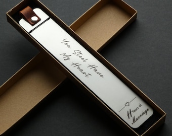Personalised Steel Bookmark, Custom Engraved 11th Wedding Anniversary Gift