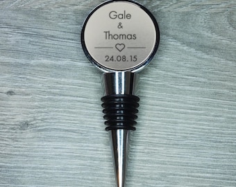 Bouchon de bouteille personnalisé en étain/aluminium pour le 10e anniversaire, cadeau de bouchon de vin d'anniversaire de mariage gravé personnalisé