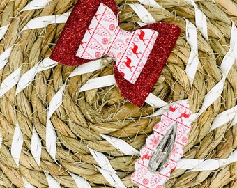 Weihnachts Haarschleife/Weihnachten Haarspange/Rote Haarschleife/Rote Snap Clip/Glitzer Haarschleife/ Weihnachten Haarschleife/ Weihnachten Haarspange