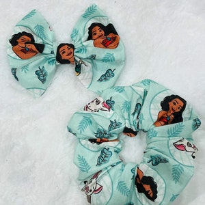 Moana Princess Inspired Hair Bow/ Island Princess Hair Bow / Fabric Hair Bow/ Moana Scrunchie/ Mommy and me set