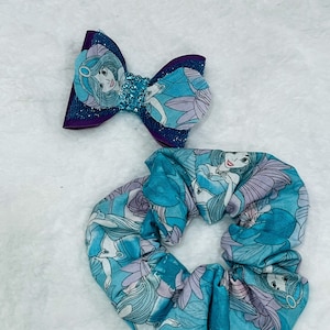 Jasmine Inspired Hair Bow, Princess Jasmine Bow, Glitter Princess Bow, Leather Jasmine Bow, Floral Jasmine Scrunchie, Disney Princess Bow