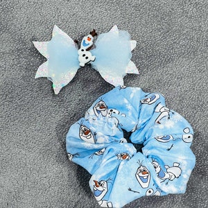 Olaf White Glitzer Schleife / Frozen Schleife/ Tule Schleife/ Olaf Frozen Haarschleife / Olaf Scrunchie/ Frozen Scrunchie
