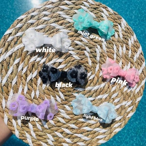 Swim Bows, Waterproof Lace Hair Bow, Textured Hair Bow for Girls, Pool Hair Accessory, Beach Hair Bow, Waterproof Hair Bow for Kids