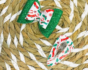 Weihnachts Haarschleife/Weihnachten Haarspange/Grüne Haarspange/Grüne Haarspange/Glitzer Haarschleife/Weihnachten Haarschleife/Weihnachten Haarspange