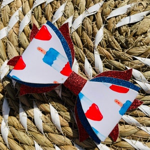 July 4th Hair Bow, 4th of July Baby Girl Bow, USA Patriotic Hair Clip, Firework Hair Bow, Holiday Hair Accessory for Girls