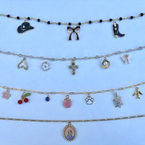Custom Charm Necklace Build Your Own Charm Necklace Multi Charm Necklace Design Your Own Charm Necklace Gold Filled Stainless Steel Chain