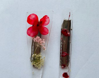 Red Flower Clips