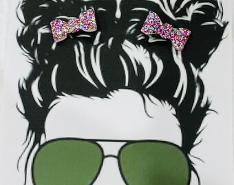 Small Glitter Bow/ Pigtail Bow/ Multicolor Bow/ Small Bow
