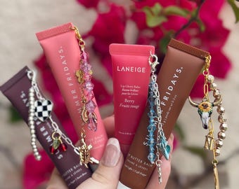 Lip Gloss Keychain, Cute Lip Balm Holder, Lip Gloss Keyring, Gift