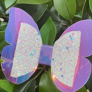 Holographic Butterfly Hair Bow, Glitter Butterfly Bow, Cute Butterfly Hair Clip, Sparkly Hair Accessory, Baby Girl Butterfly Bow