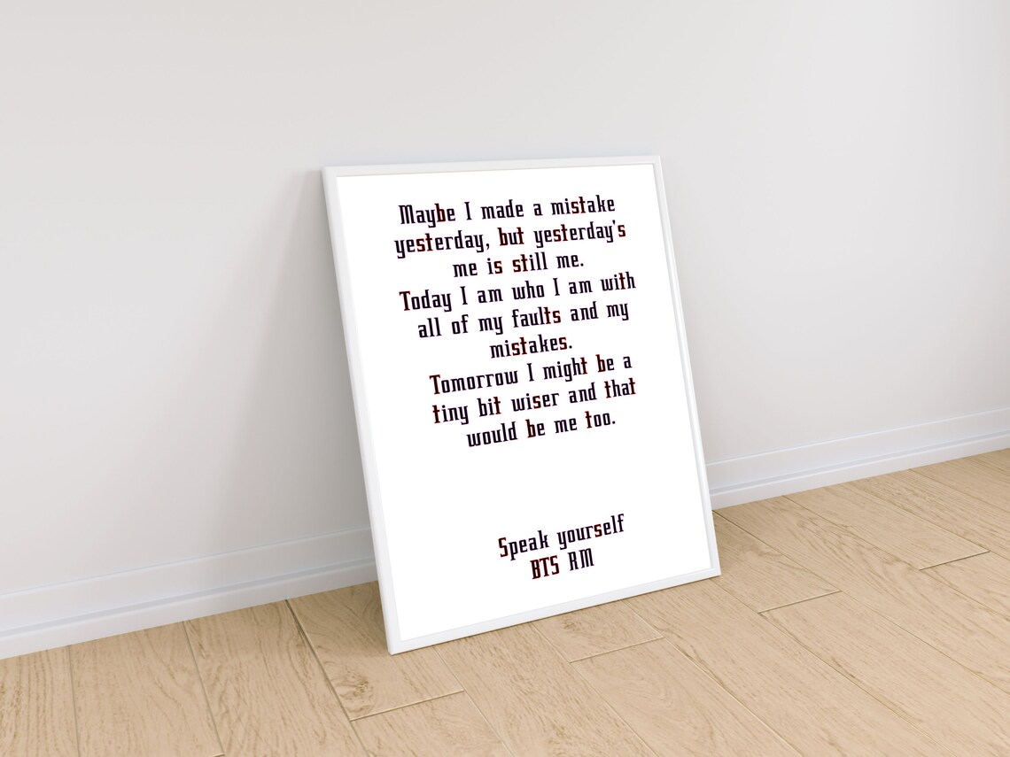 BTS RM Namjoon Speak Yourself Love Yourself BTS Poster Etsy