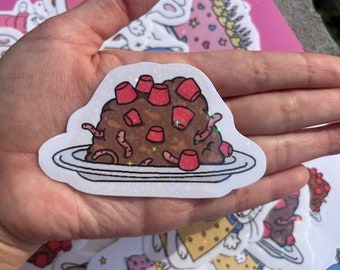 Max and Ruby Glitter Stickers- Max's Cake, Y2K Stickers, Nostalgia, Cute Stickers, Kawaii Stickers, Vinyl Glitter Sticker