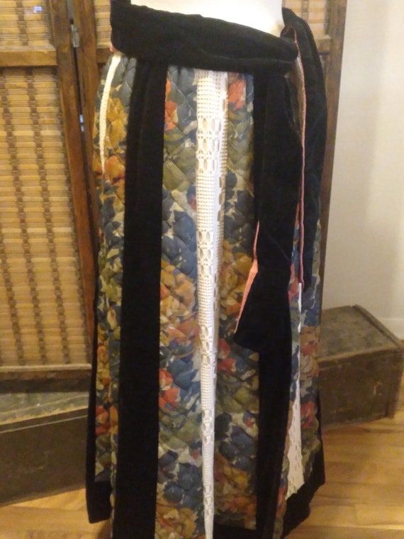 Vintage Chessa Davis patchwork quilt lace maxi sk… - image 5