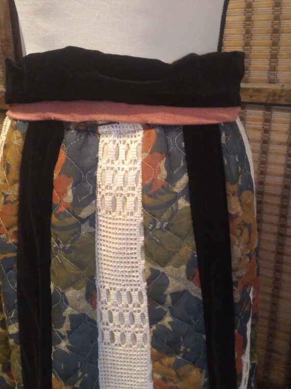 Vintage Chessa Davis patchwork quilt lace maxi sk… - image 3