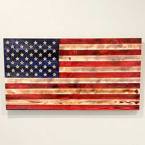 FULLY ASSEMBLED XL (60&quot;x32.5&quot;), Rustic Flag, Wood American Flag, Pallet American Flag, Wood Flag, Wooden Flag, Wood Sign, Wood Art