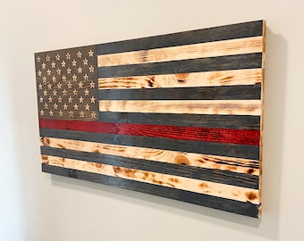 XL Thin Red Line Firefighter Flag, Firefighter, Firefighter Gift, Firefighter Décor, Thin Red Line Flag, First Responder GIft,