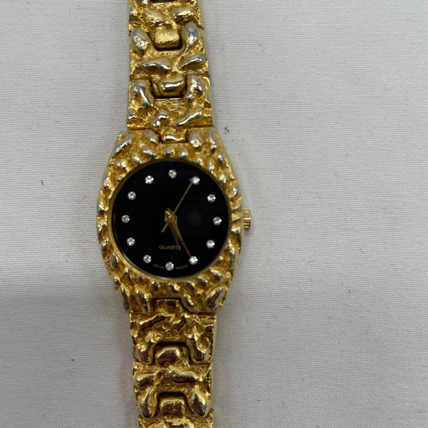 Vintage Life Long Ladies Gold Nugget Tone watch