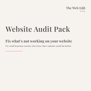 Website-auditpakket voor eigenaren van kleine bedrijven | Websiteprestaties verbeteren (pdf)