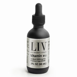 LIV Vitamin B12 Tri-Blend Liquid Energy Booster (5000mcg, 60 servings)