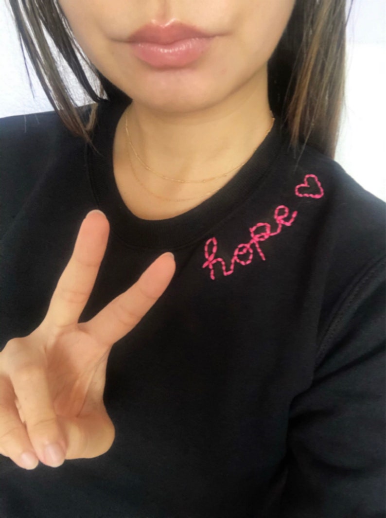 Customized Hand Embroidered Sweatshirt Etsy