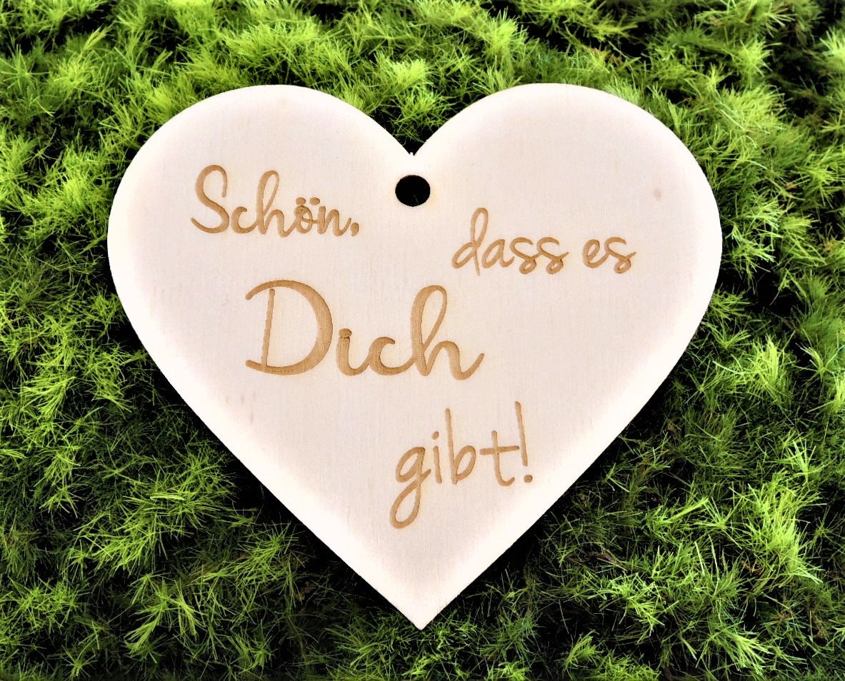 Geschenkanhänger Holzherz mit Spruch 5 Stück A002 Etsy