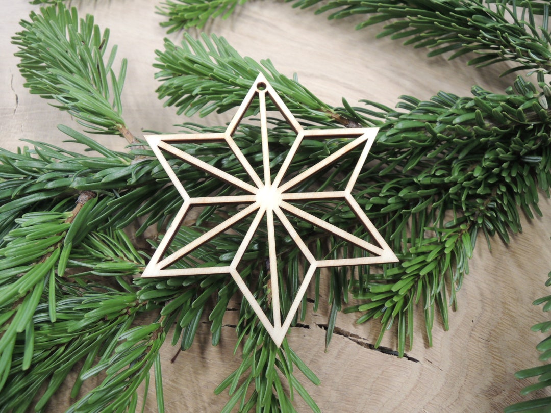 Wooden Star/christmas Tree Decoration Made of Wood/filigree Etsy