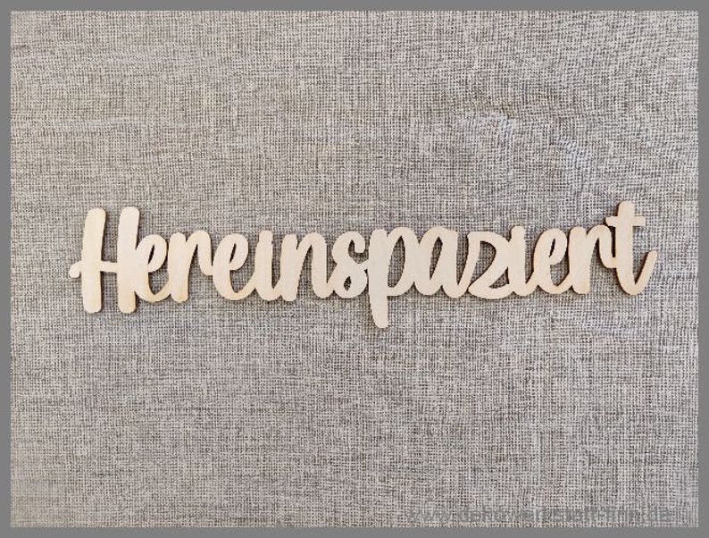Schriftzug Hereinspaziert aus Holz lasercut Etsy.de