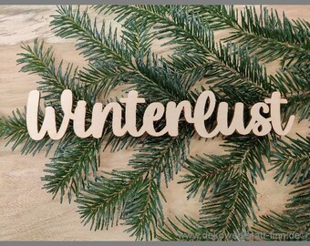 Schriftzug Winterlust aus Holz / Schriftzug Lasercut / Dekoration Weihnachten