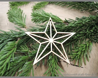 Stern aus Holz / Christbaum Dekoration aus Holz / Holzstern Weihnachtsbaum / Anhänger Weihnachten